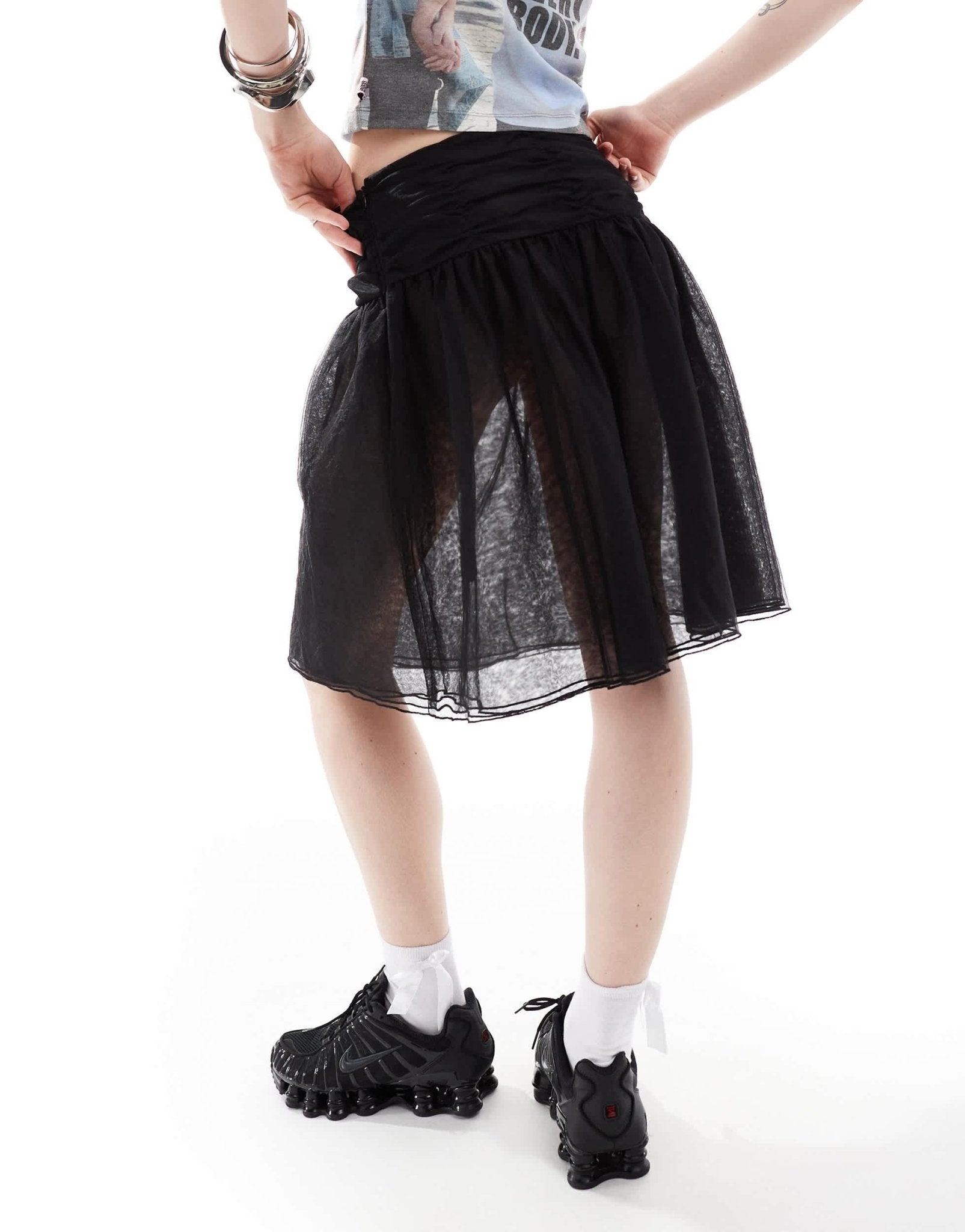 Weekday Sookie layered tulle midi skirt in black - ASOS Sample Sale EU Store