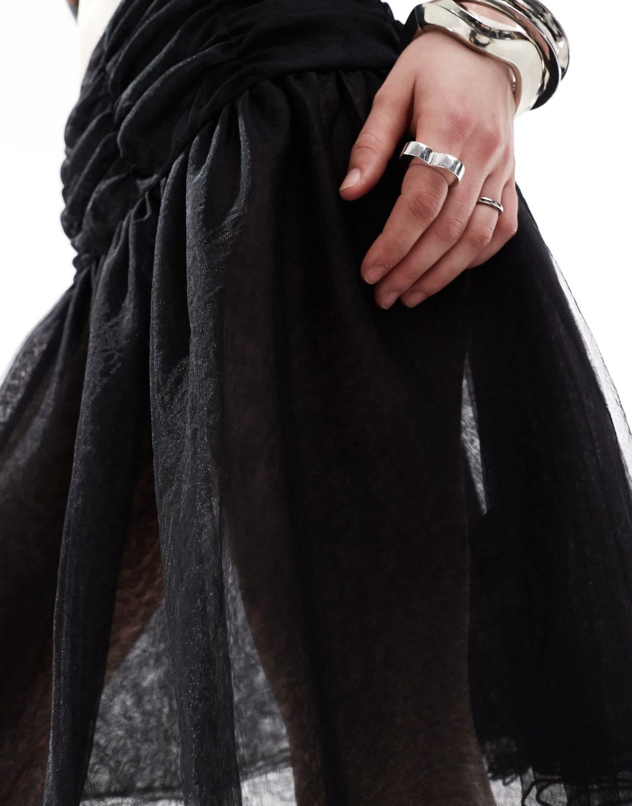 Weekday Sookie layered tulle midi skirt in black - ASOS Sample Sale EU Store