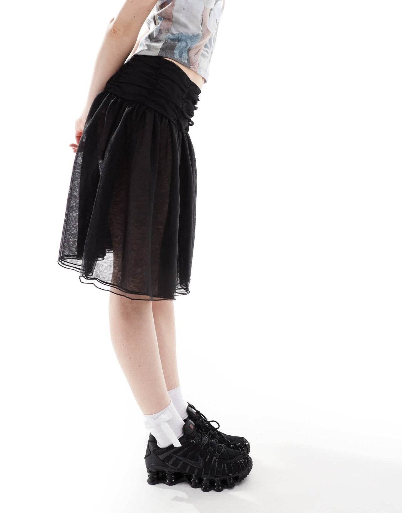Weekday Sookie layered tulle midi skirt in black - ASOS Sample Sale EU Store