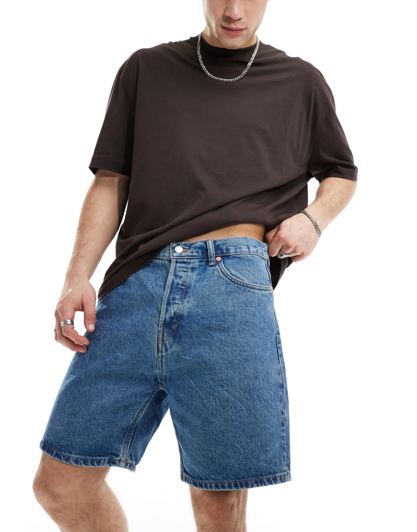 Weekday Space relaxed fit denim shorts in 90's Blue - ASOS Sample Sale EU Store