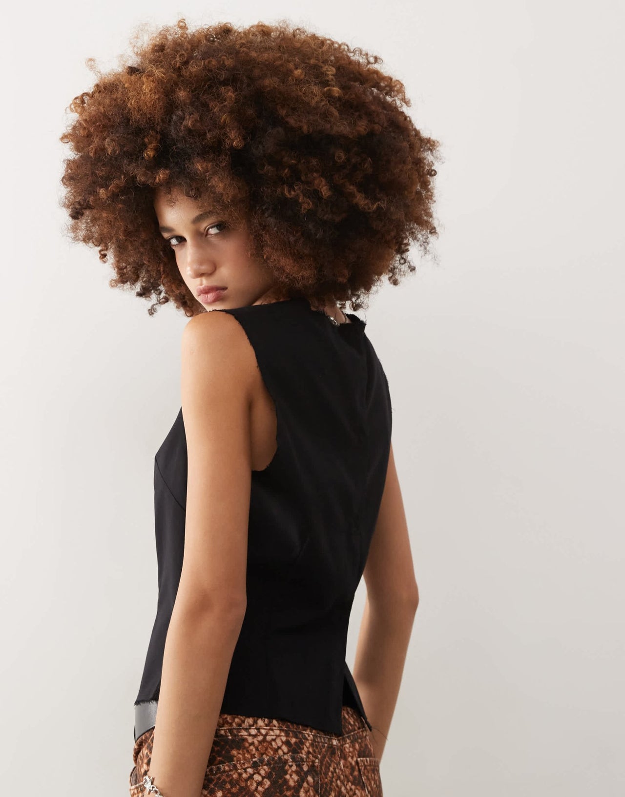 Weekday tailored top with button up back in black - ASOS Sample Sale EU Store