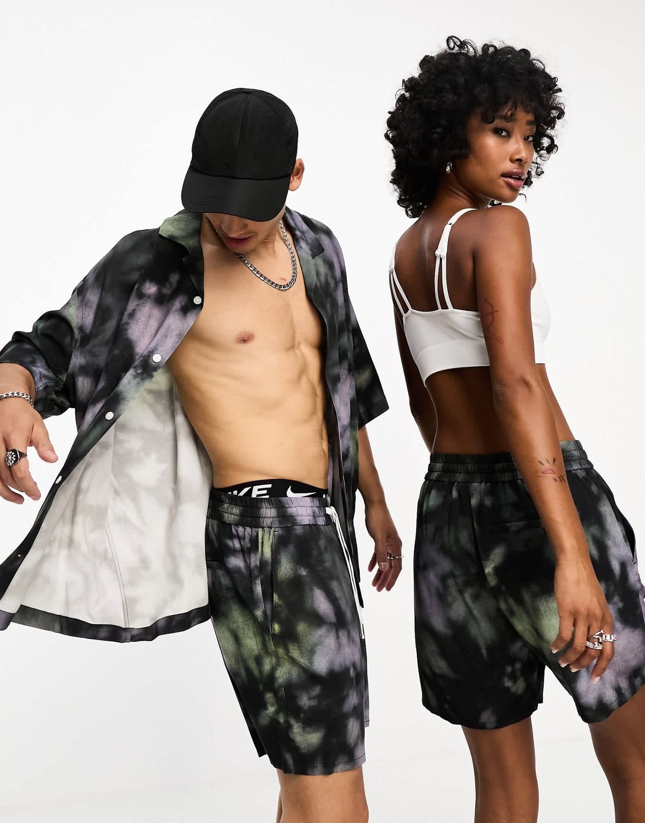 Weekday Unisex co - ord regular shorts in black print exclusive to ASOS - ASOS Sample Sale EU Store