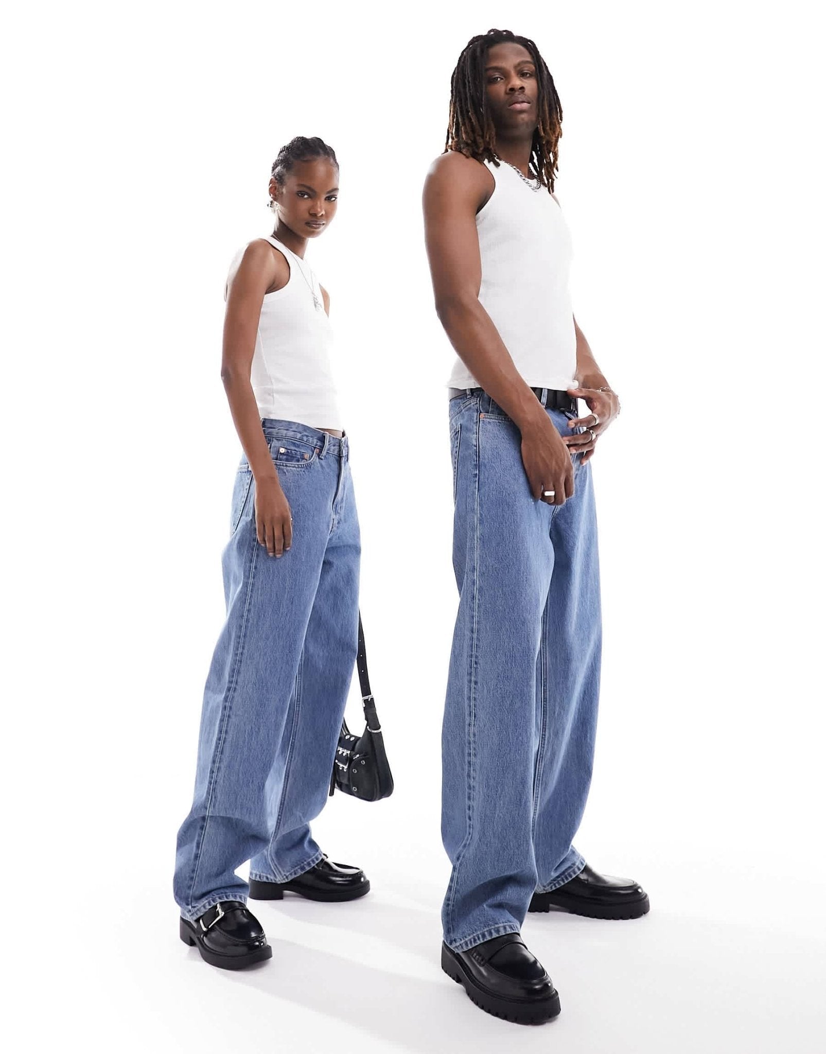 Weekday Unisex Galaxy loose fit straight leg jeans in 90's blue - ASOS Sample Sale EU Store