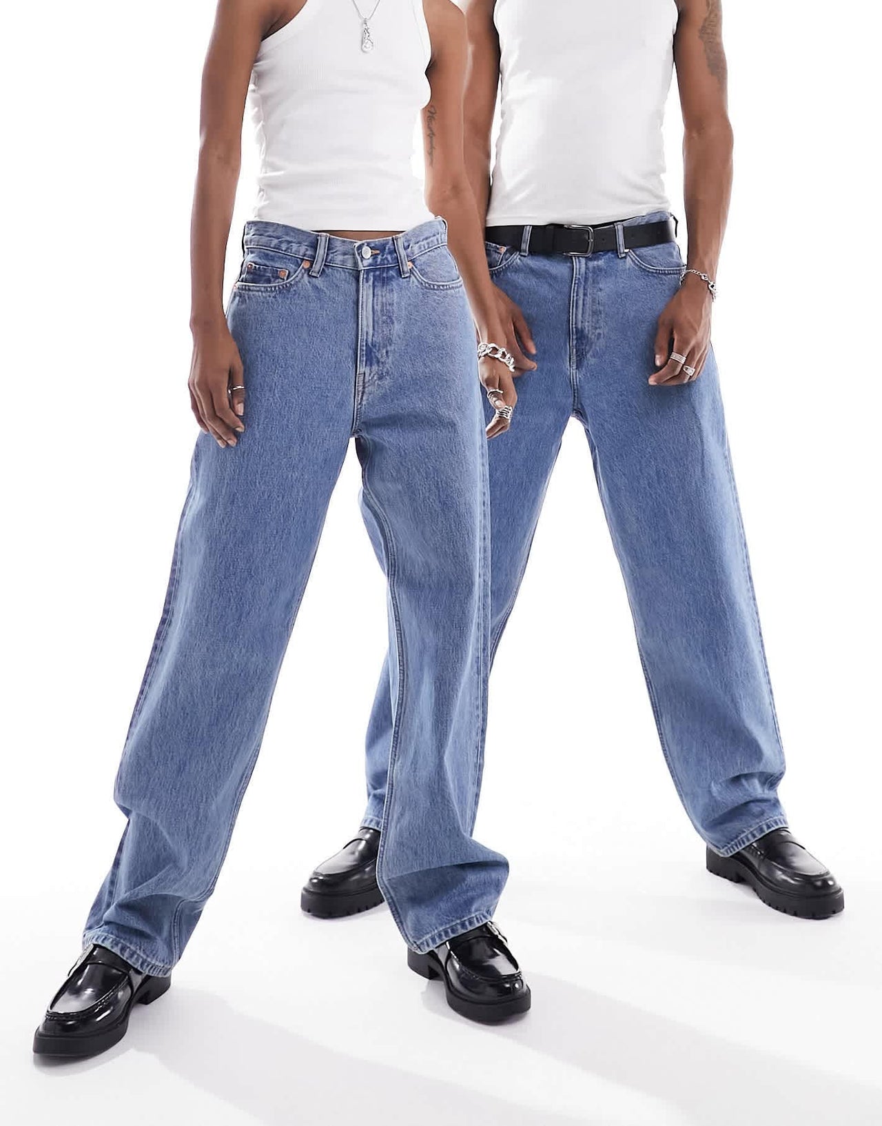 Weekday Unisex Galaxy loose fit straight leg jeans in 90's blue - ASOS Sample Sale EU Store