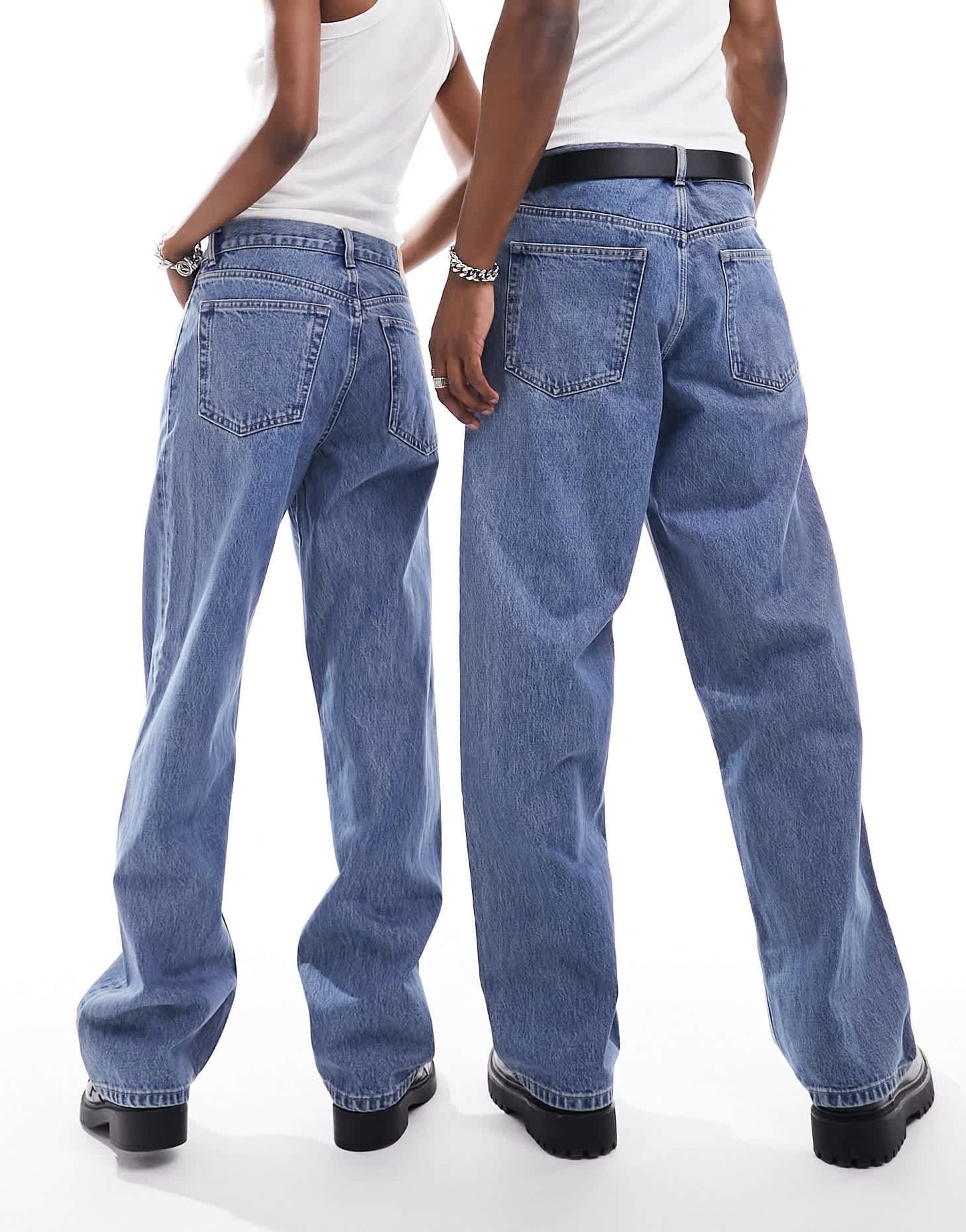 Weekday Unisex Galaxy loose fit straight leg jeans in 90's blue - ASOS Sample Sale EU Store