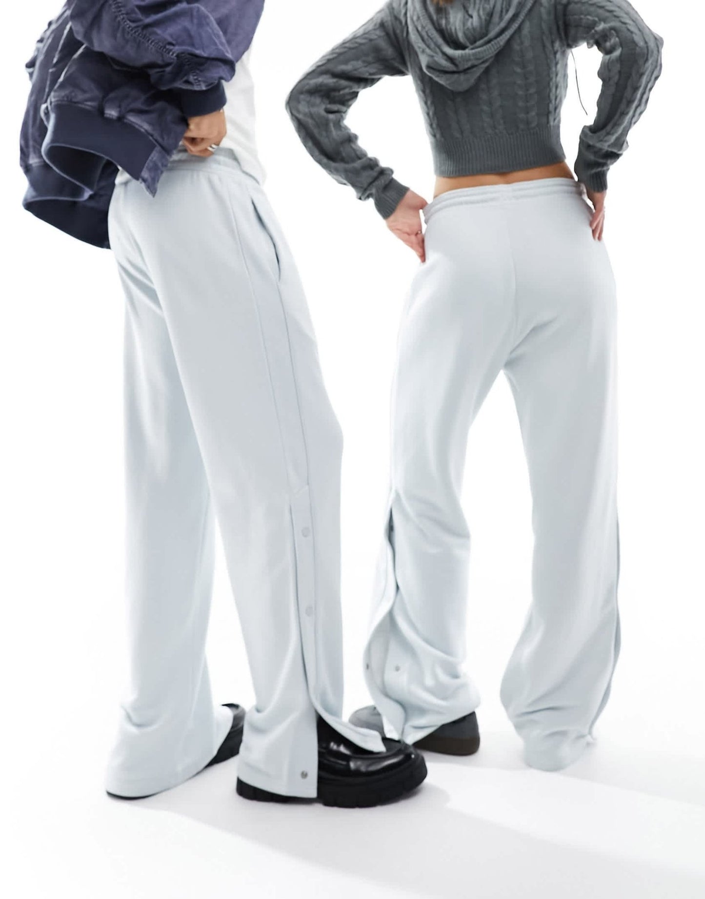 Weekday Unisex Raheem joggers with side poppers in silver grey exclusive to ASOS - ASOS Sample Sale EU Store