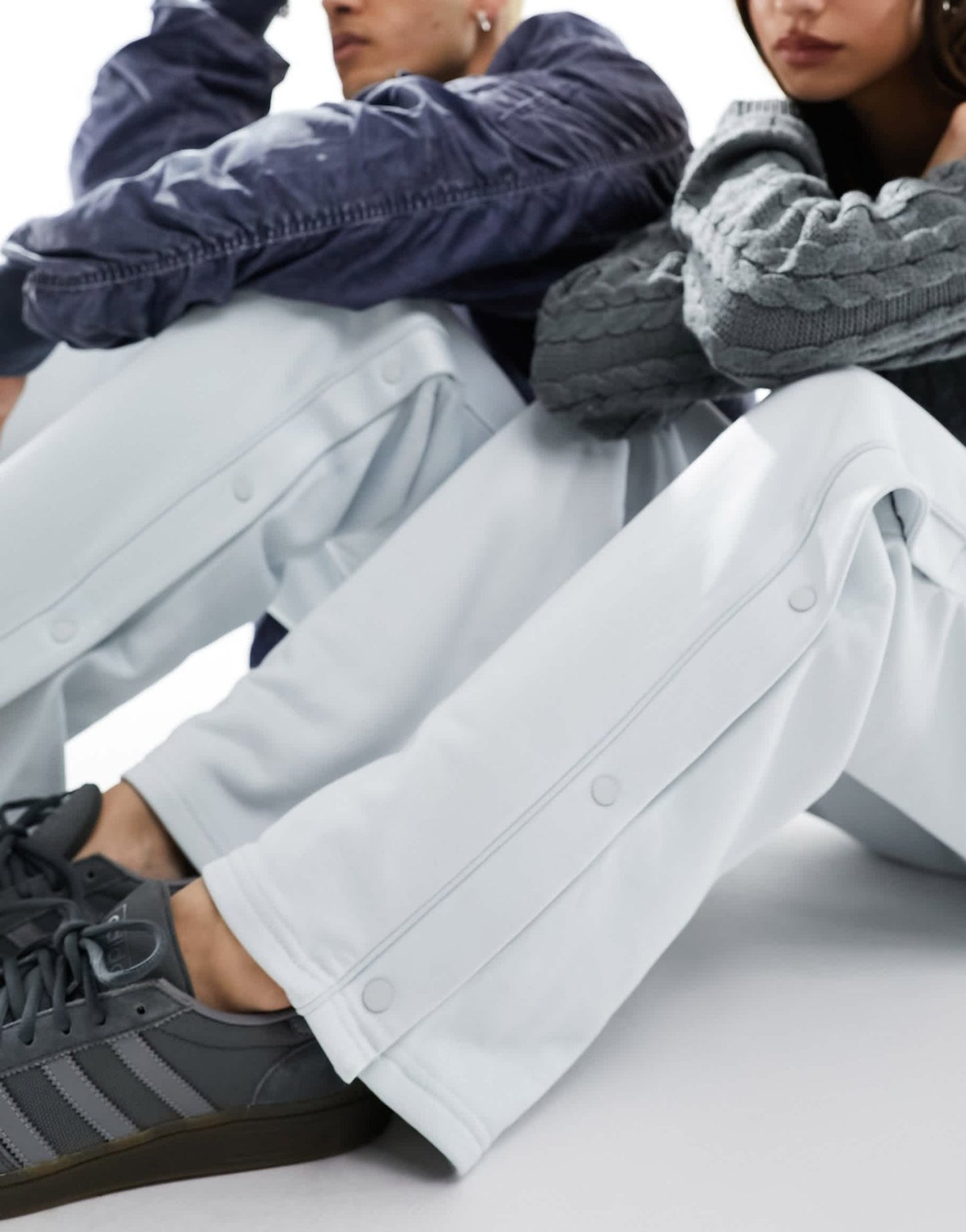 Weekday Unisex Raheem joggers with side poppers in silver grey exclusive to ASOS - ASOS Sample Sale EU Store