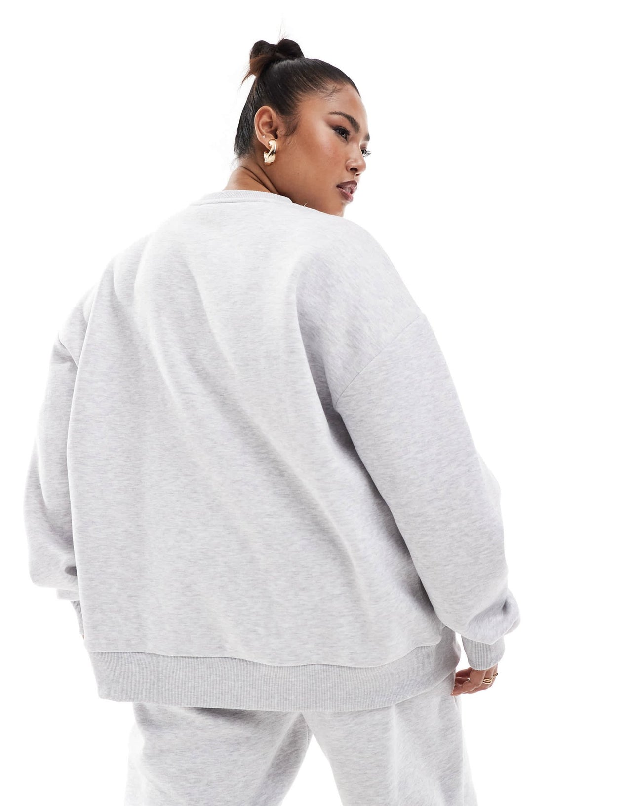 Weekend Collective Curve sweat with varsity logo in grey marl - ASOS Sample Sale EU Store
