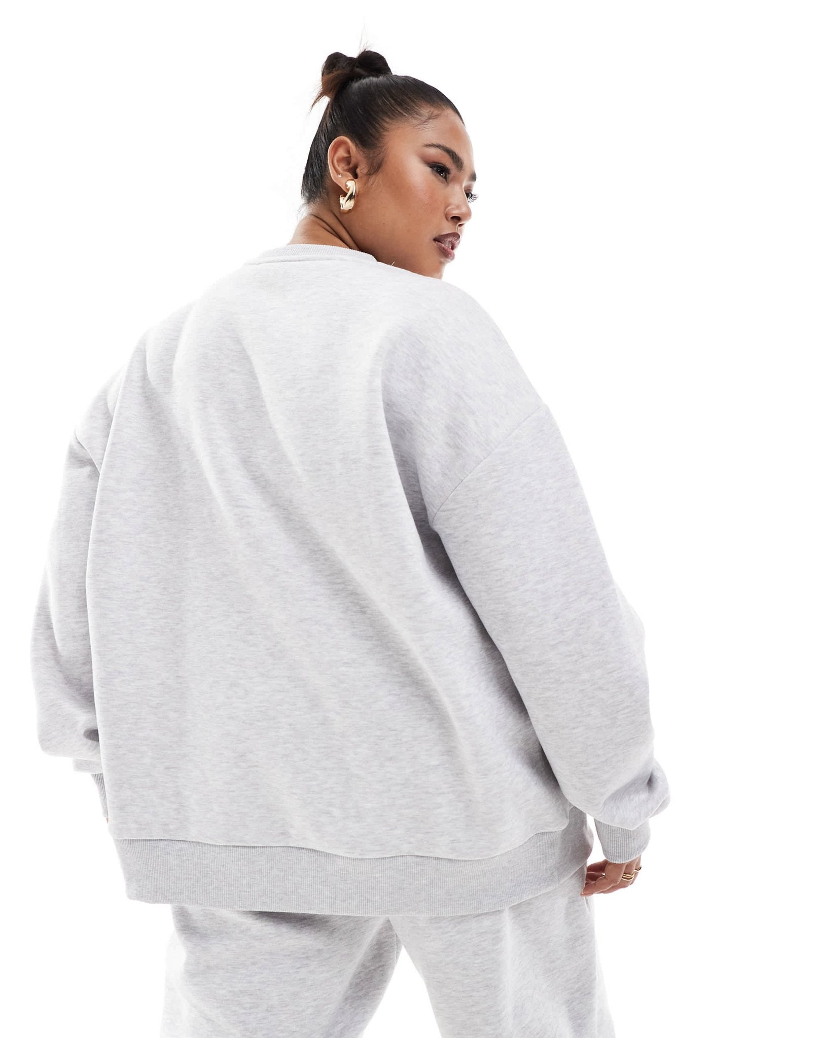 Weekend Collective Curve sweat with varsity logo in grey marl - ASOS Sample Sale EU Store