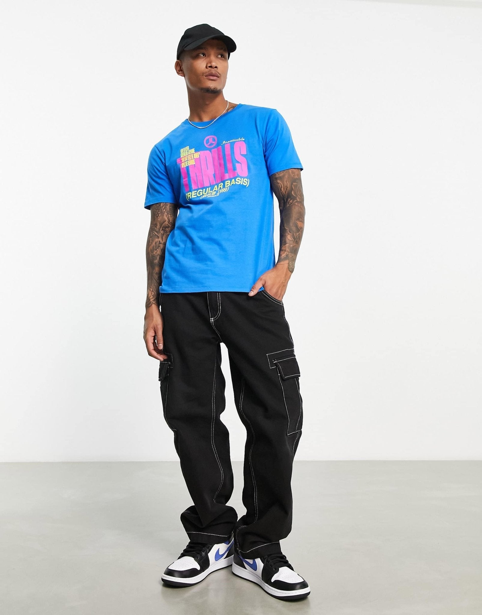 WESC printed t-shirt in blue - ASOS Sample Sale EU Store