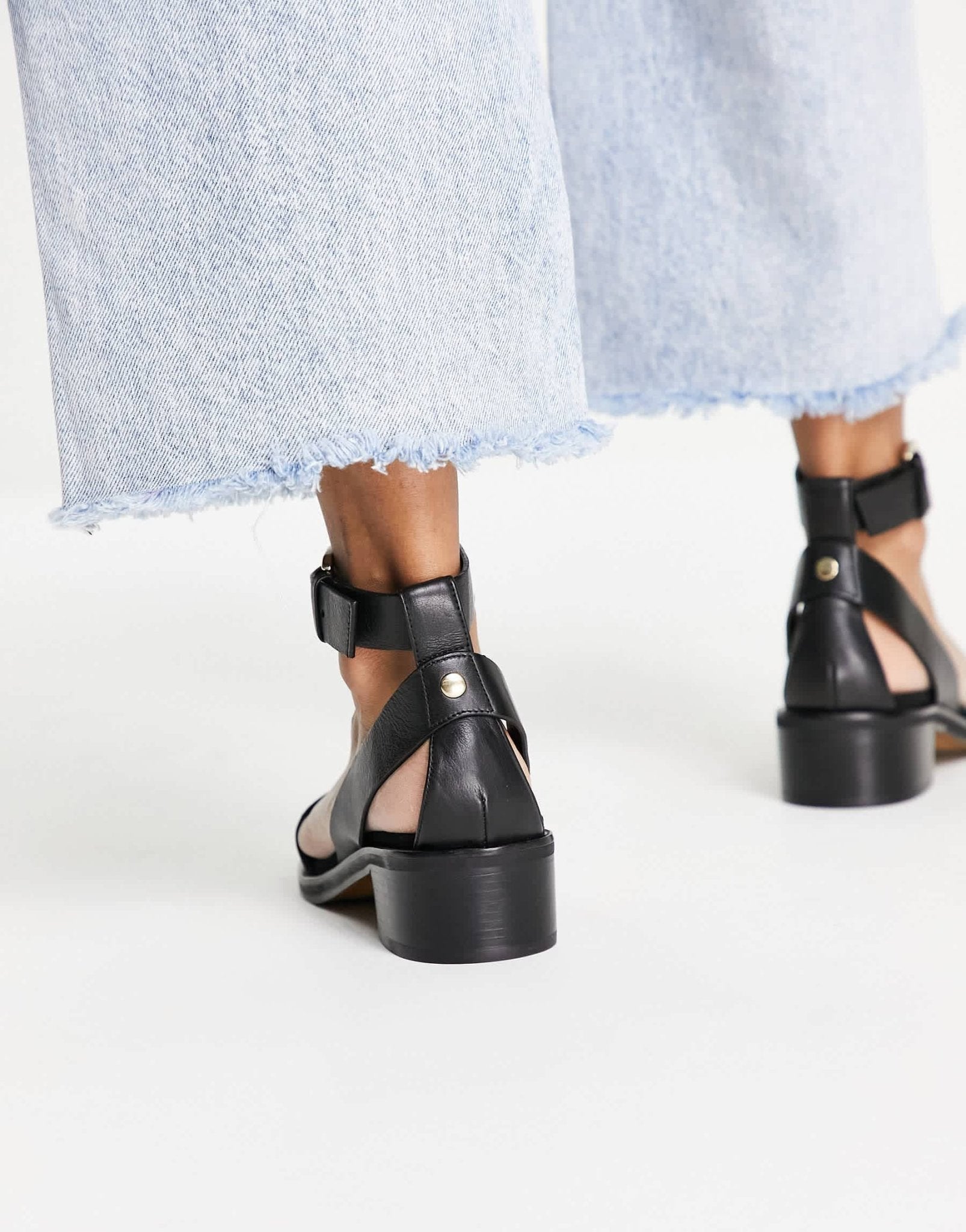 Whistles Campbell mid block sandal in black - ASOS Sample Sale EU Store