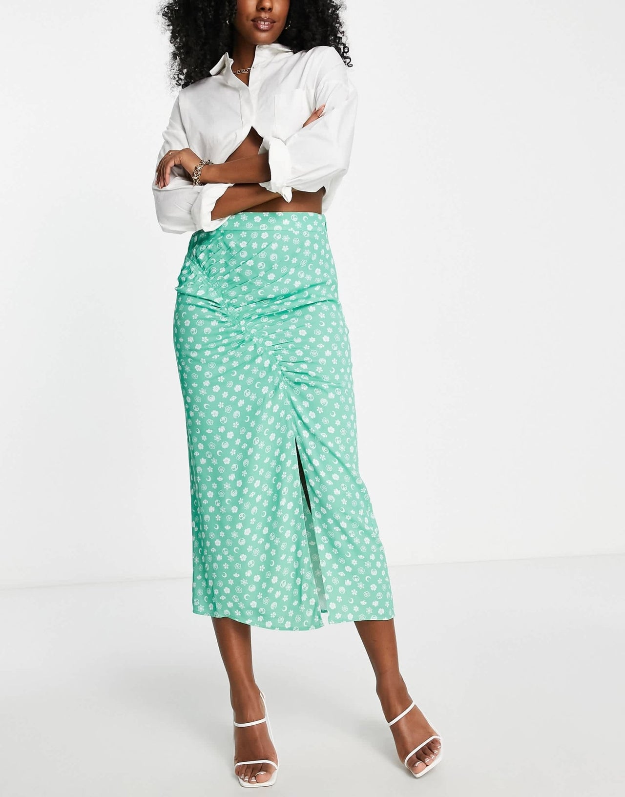 Whistles midi skirt with seam detail in icon print - ASOS Sample Sale EU Store