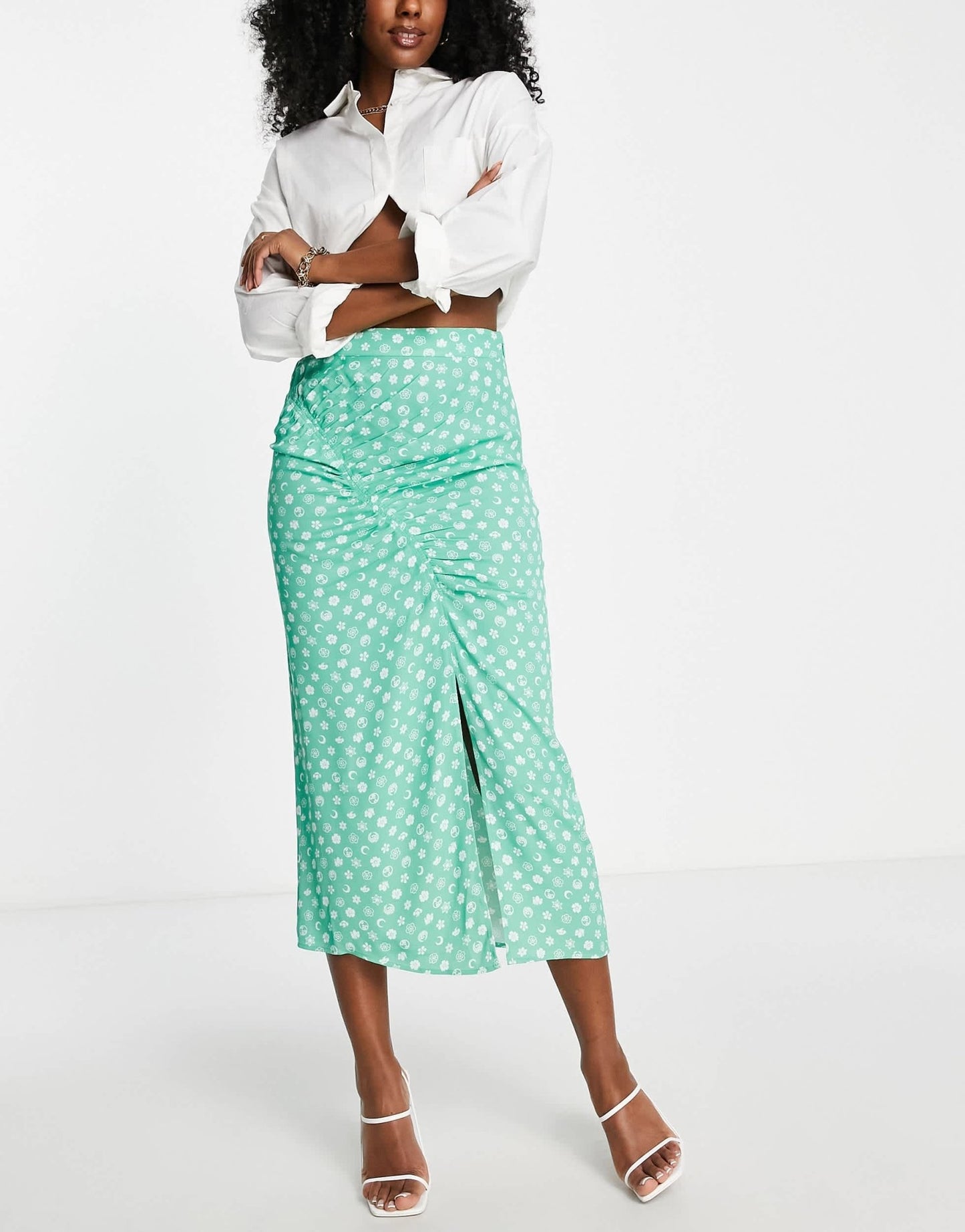 Whistles midi skirt with seam detail in icon print - ASOS Sample Sale EU Store