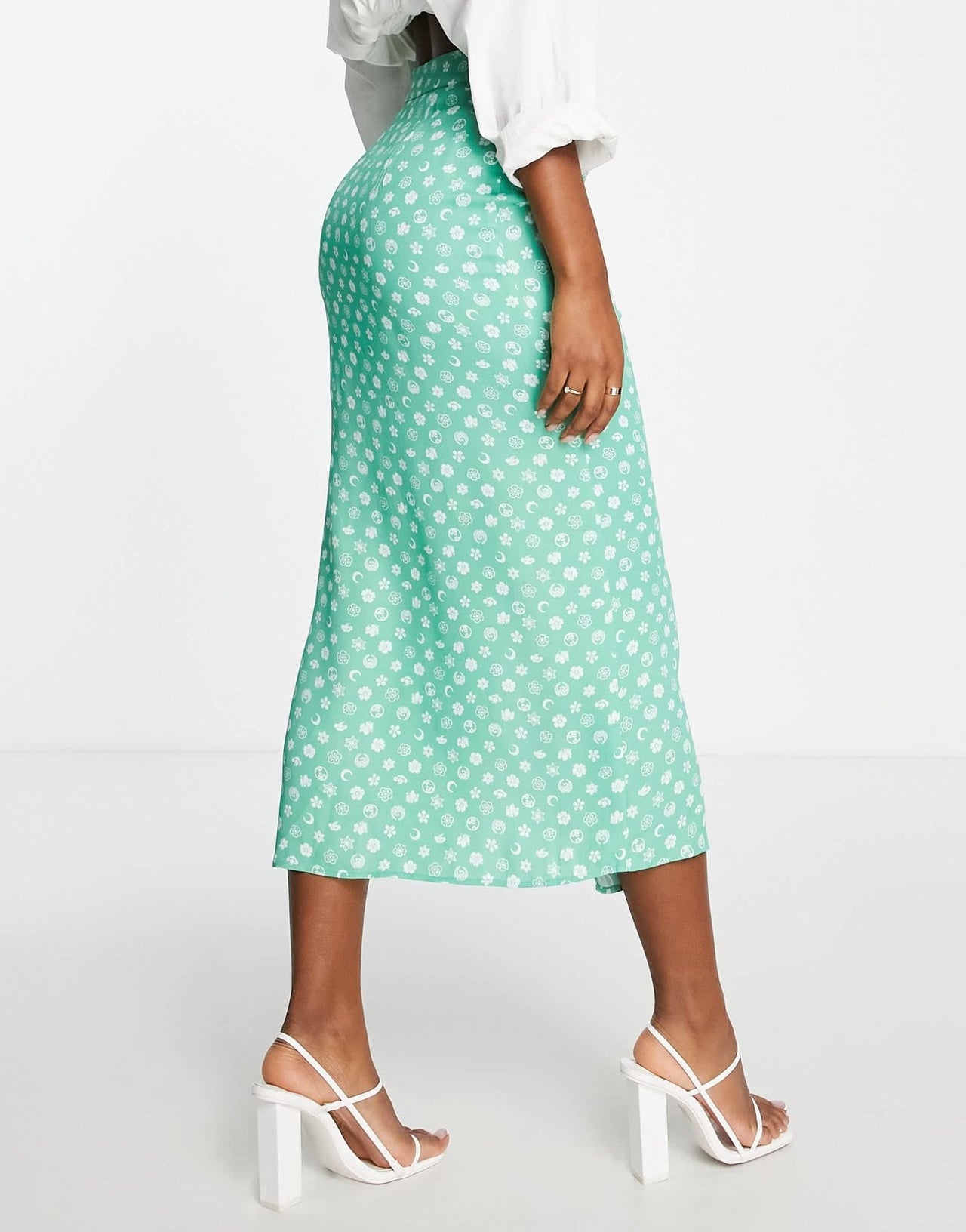 Whistles midi skirt with seam detail in icon print - ASOS Sample Sale EU Store