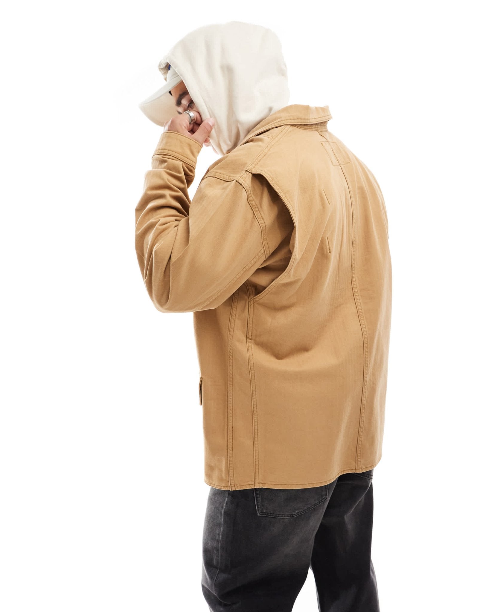 Wrangler Casey Jones workwear herringbone chore jacket in beige - ASOS Sample Sale EU Store