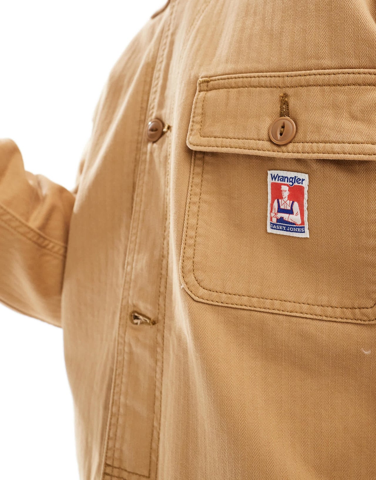 Wrangler Casey Jones workwear herringbone chore jacket in beige - ASOS Sample Sale EU Store