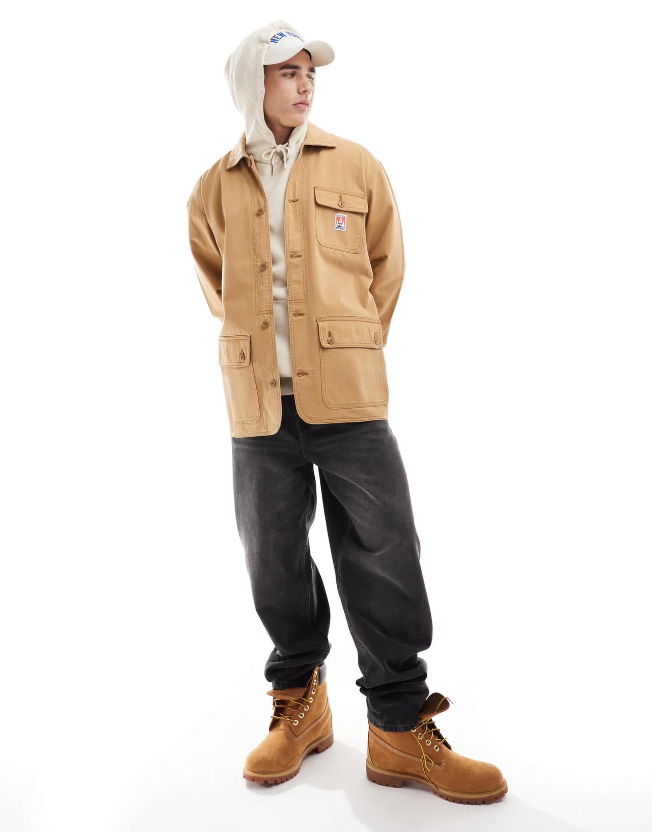 Wrangler Casey Jones workwear herringbone chore jacket in beige - ASOS Sample Sale EU Store