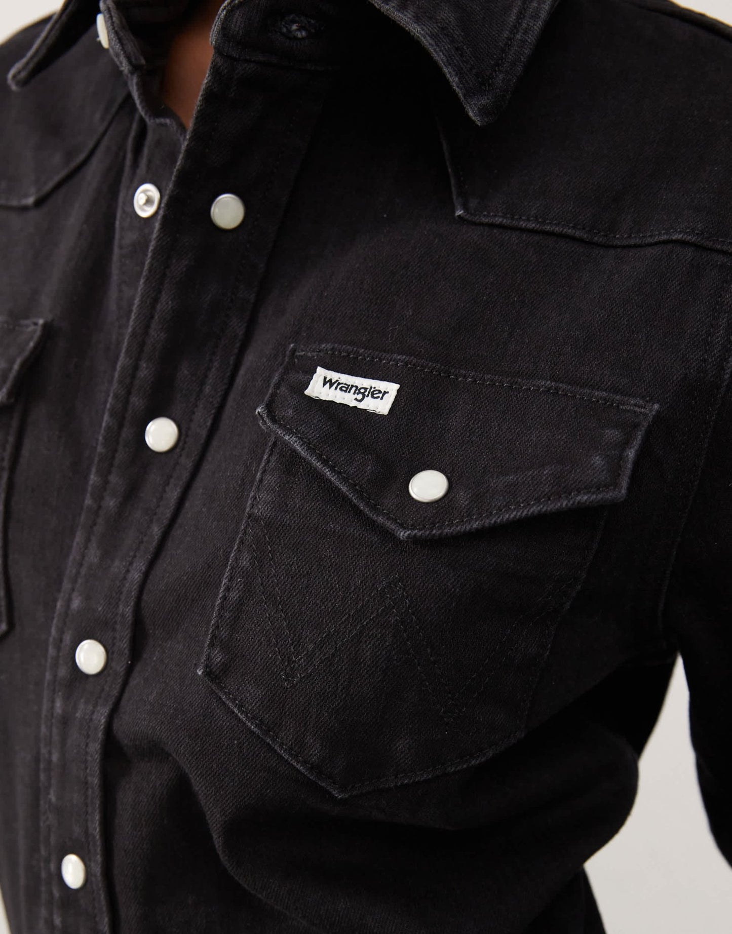 Wrangler denim midi dress in black with front split - ASOS Sample Sale EU Store
