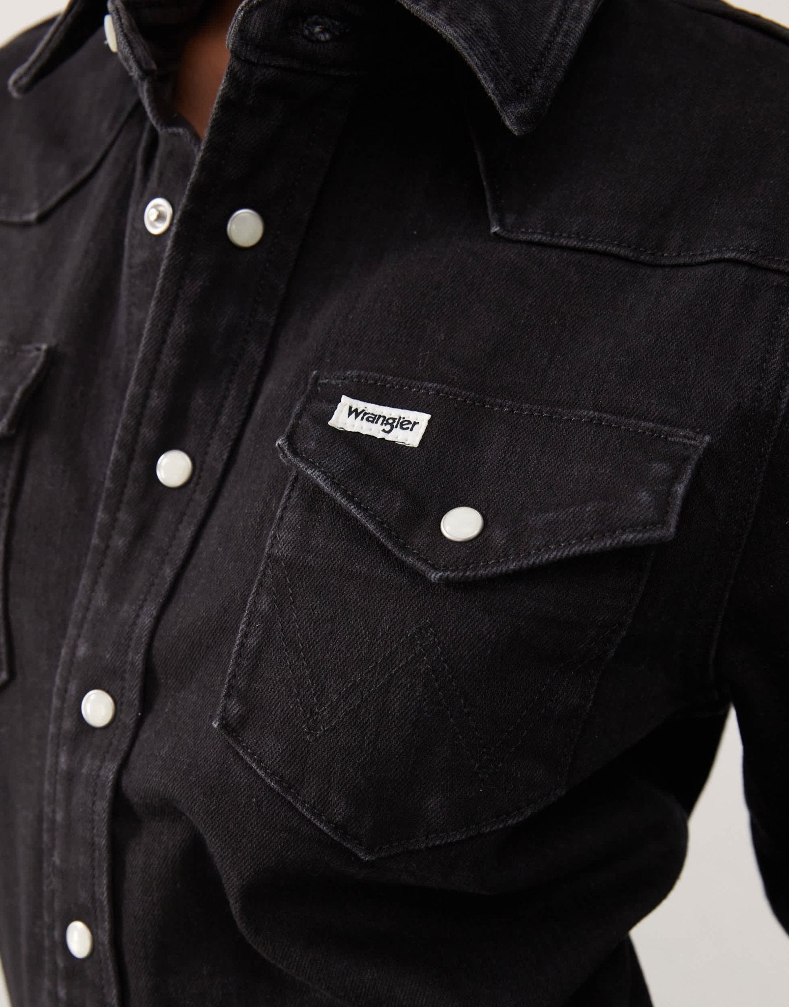 Wrangler denim midi dress in black with front split - ASOS Sample Sale EU Store