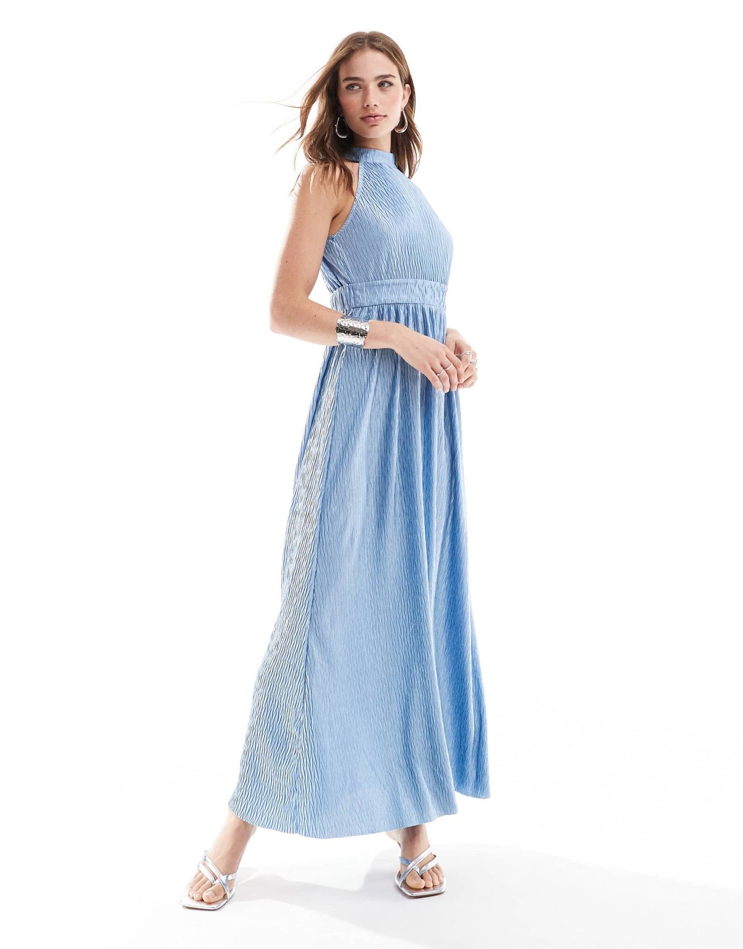 YAS halterneck maxi dress in alaskan blue - MBLUE - ASOS Sample Sale EU Store