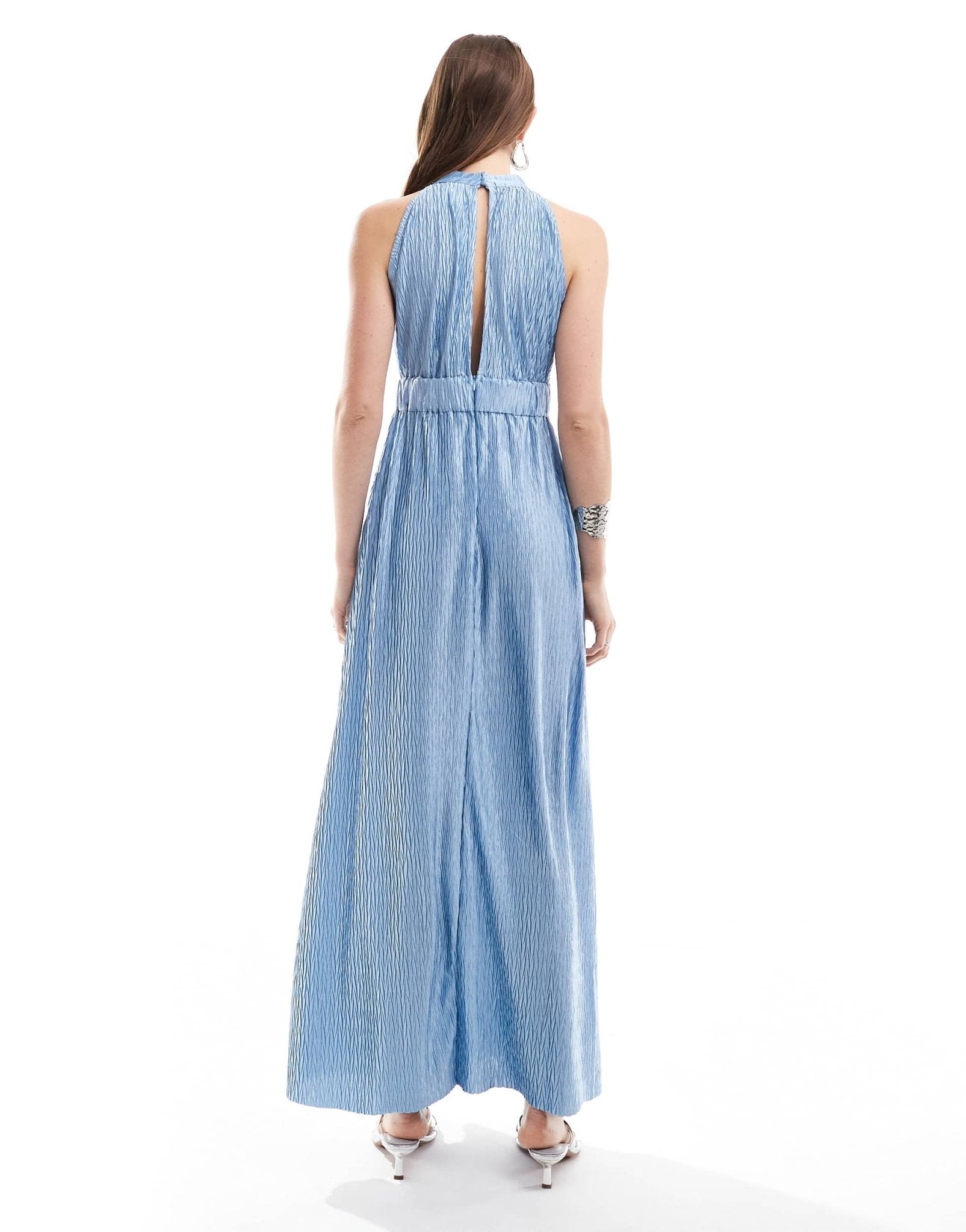YAS halterneck maxi dress in alaskan blue - MBLUE - ASOS Sample Sale EU Store
