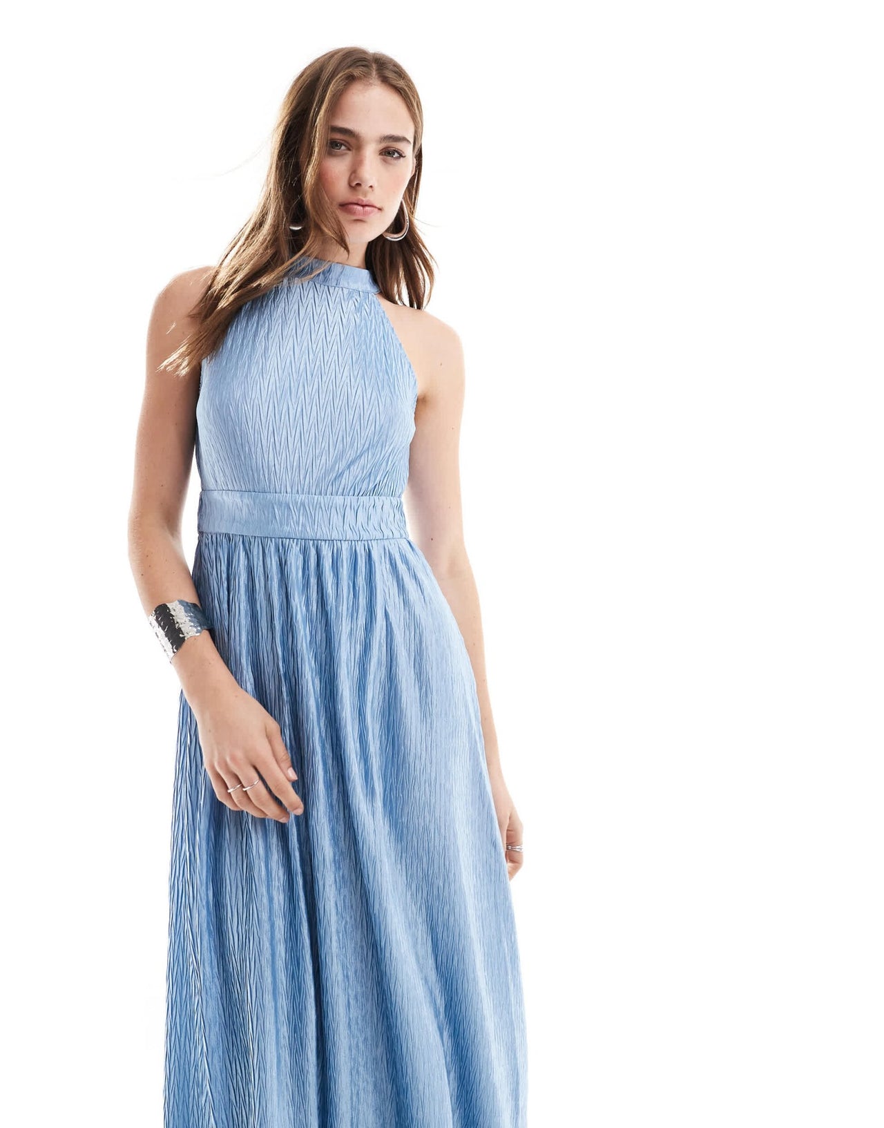 YAS halterneck maxi dress in alaskan blue - MBLUE - ASOS Sample Sale EU Store