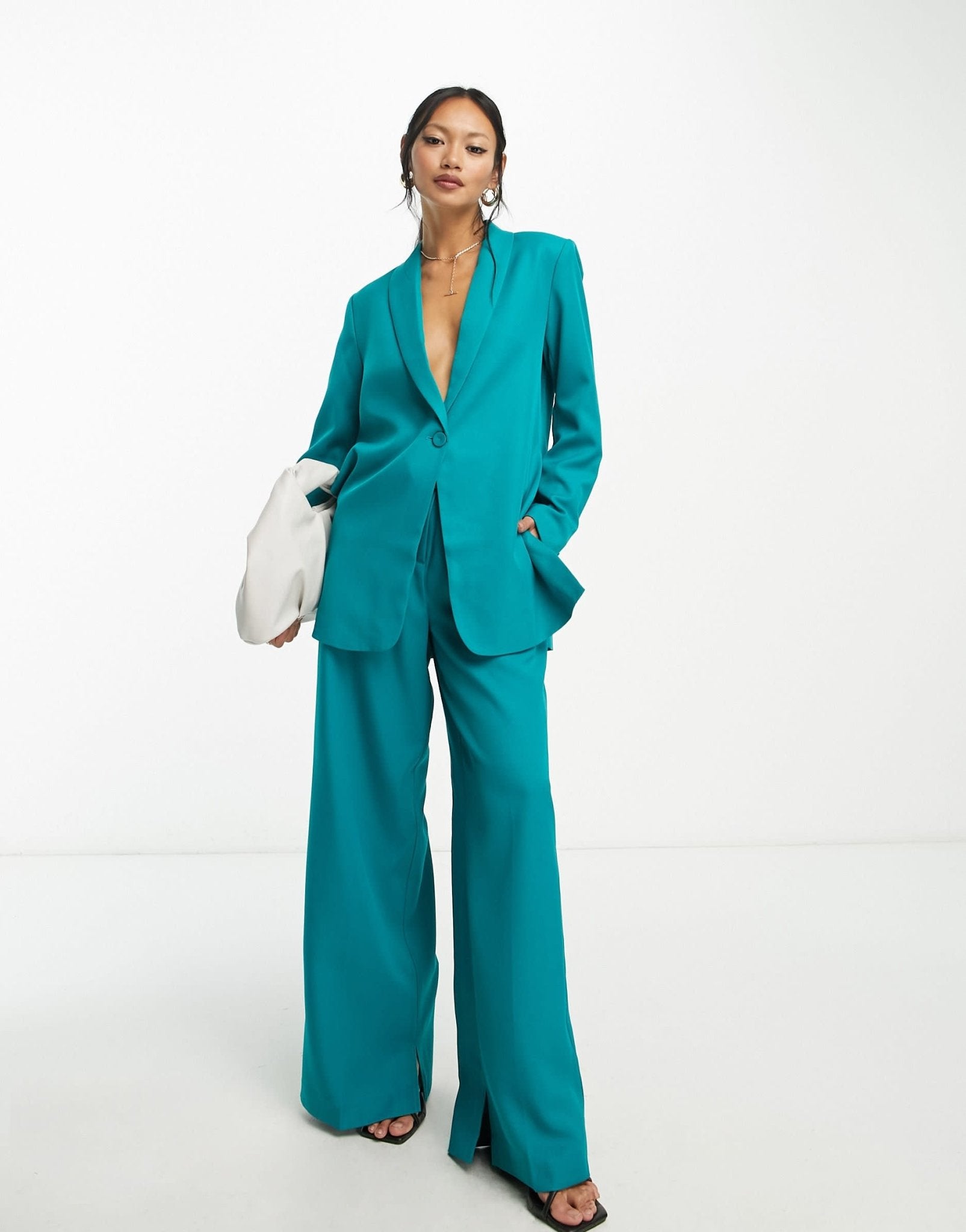 Y.A.S oversized tailored blazer co - ord in teal - ASOS Sample Sale EU Store