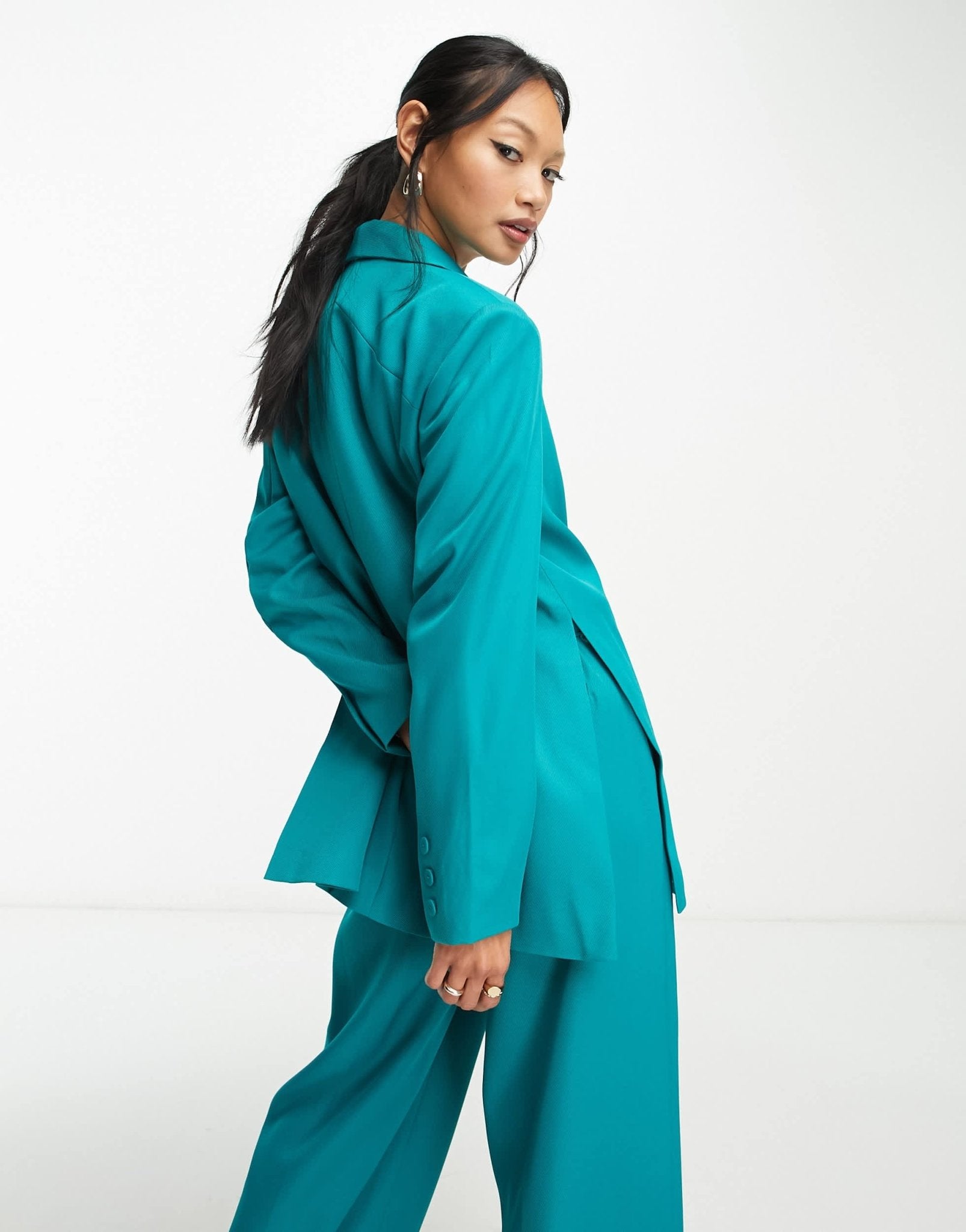 Y.A.S oversized tailored blazer co - ord in teal - ASOS Sample Sale EU Store