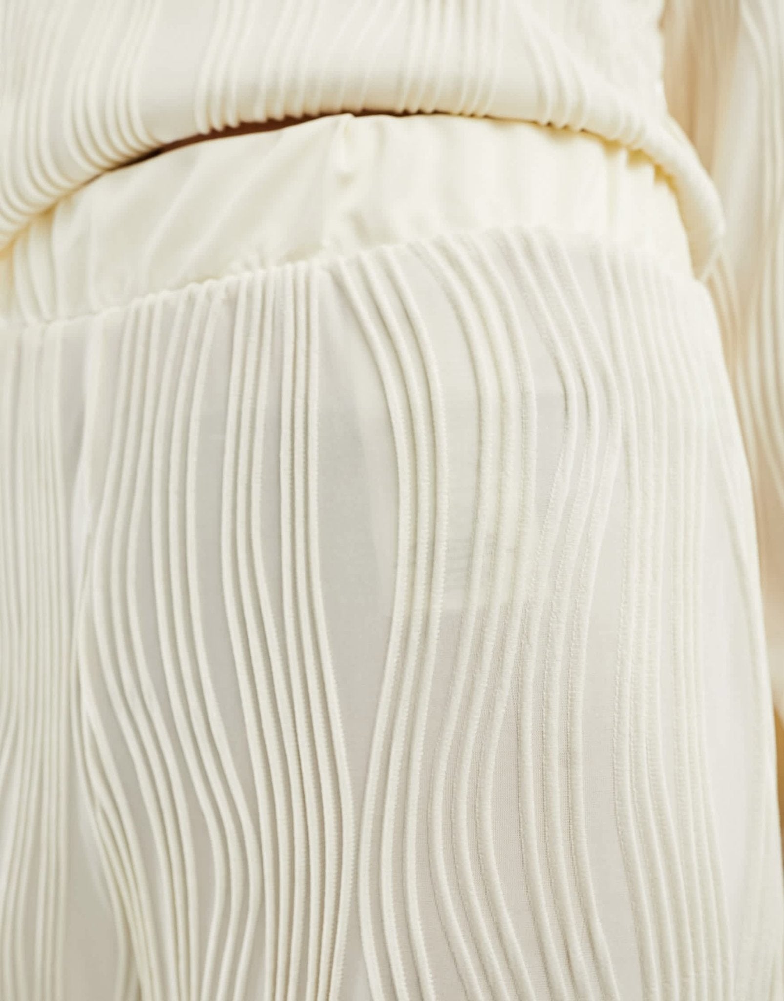 Y.A.S textured high waisted trousers co - ord in cream - ASOS Sample Sale EU Store