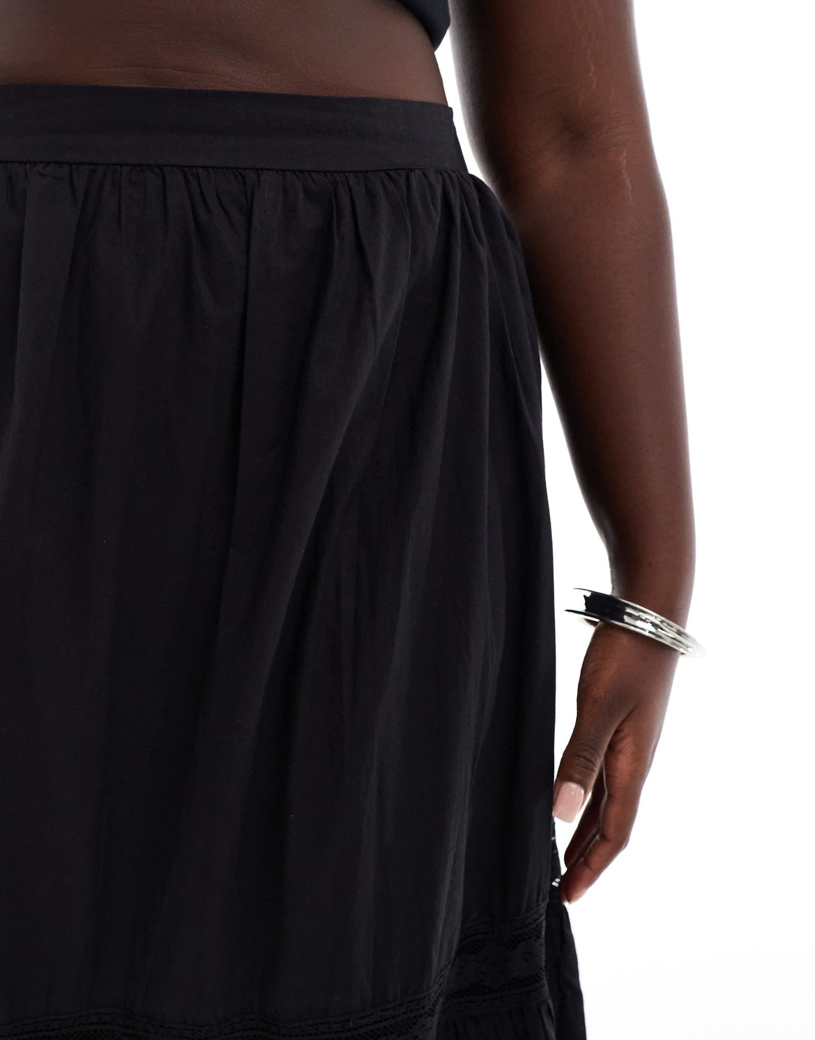 Yours tiered maxi skirt in black - ASOS Sample Sale EU Store