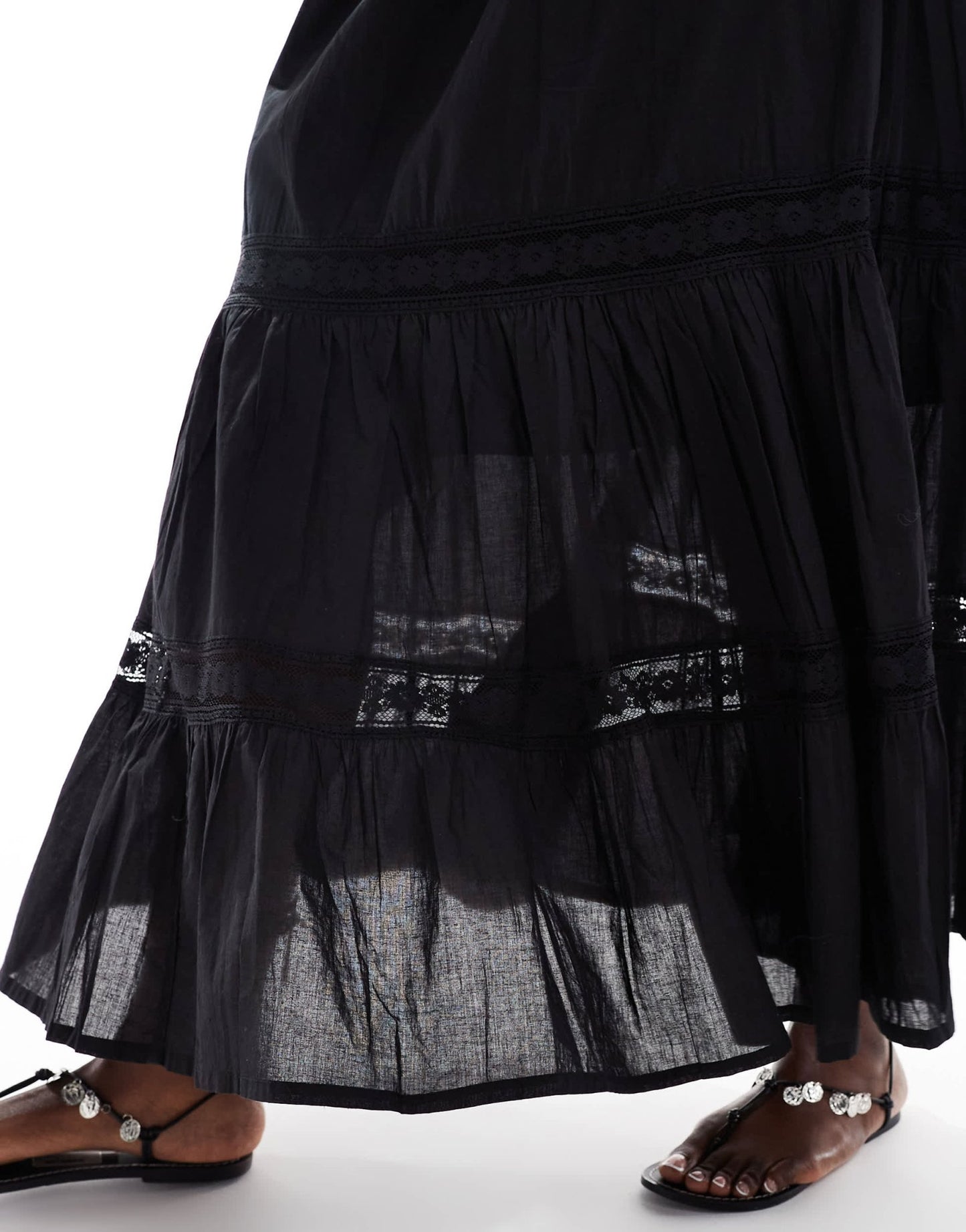 Yours tiered maxi skirt in black - ASOS Sample Sale EU Store